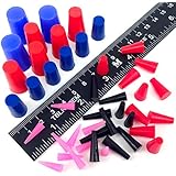 44 Piece High Temp Silicone Rubber Plug Assortment - Masking System Kit for Powder Coating, Painting, Anodizing, Plating & Media Blasting