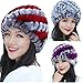 Bafei Real Rex Rabbit Fur Knitted Women's Winter Warm Hat Cap