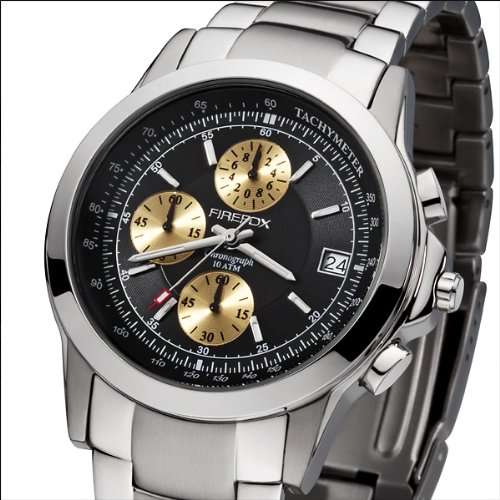 FIREFOX SHOOTER Herrenuhr Edelstahl Chronograph FFS07-102 schwarz