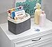 mDesign Knit Baby Nursery Closet Organizer, Bin for Toys, Books, Towels, Diapers - Small, Gray/Ivory