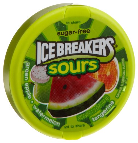 Ice Breakers Sours (Apple, Tangerine, Watermelon), 1.5-Ounce Canisters (Pack of 16)