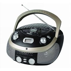 CMX CRC 7330 Stereo-Radiorekorder (UKW-/MW-Tuner, 80 Watt PMPO) schwarz/gold