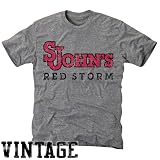 NCAA St. John's Red Storm Ash Distressed Logo Vintage Tri-Blend T-shirt