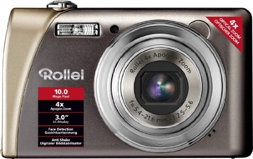 Rollei Flexline 140 Digitalkamera (10 Megapixel, 4-fach opt. Zoom, 7,6 cm (3 Zoll) Display, 30 mm Weit-Winkel-Objektiv) kaffee