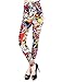 Jollychic Women's Stylish Colorful Cartoon Scrawl Pattern Slim Leggings Pants