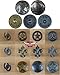 25 Oil Rubbed Brass Large Barbed Wire Lone Star Upholstery Framing Tacks, Decorative Nails 1 inch Dia Western Texas