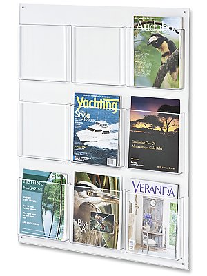 See 9-Pocket Acrylic Wall Mount Magazine Rack