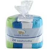 Luvable Friends Washcloths, Assorted Colors, 24 Count