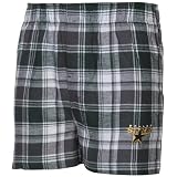 NCAA Dallas Stars Green-Gray Plaid Legend Flannel Boxer Shorts (Medium)