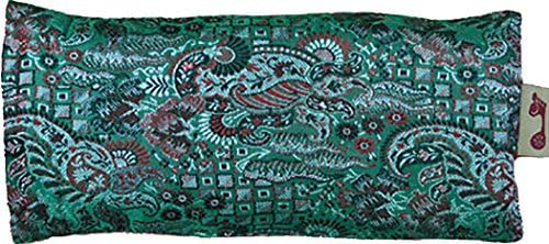 Sari Patterned Lavender and Flax Eye Pillows (Greens)