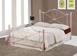 Antiga 4'6 Double Metal Bedstead in pink