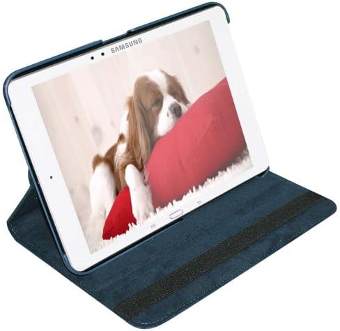 Riin 360 Degree Rotating PU Synthetic Leather Folio Case Cover Swivel Stand for Samsung Galaxy Tab 3 10.1 P5200 P5210 - Dark Blue