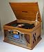 from Lime Shop Steepletone Lancaster Nostalgia/Retro 5-in-1 3 Speed Turntable/Record Player, CD or MP3-CD Player, Radio, Cassette Player and CD Burner/Recorder System in Light Wood Finish