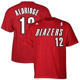 adidas Portland Trail Blazers #12 LaMarcus Aldridge Red Net Player T-shirt