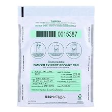 MMF Industries Bio-Natural Tamper-Evident Deposit Bags, 9 x 12 Inches, White, 100 Bags per Pack (236211306)