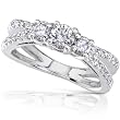 3/4ct TW Round Diamond Split Shank Engagement Ring in 14kt Gold