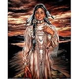 Native American Indian Girl Sunset Art Print POSTER