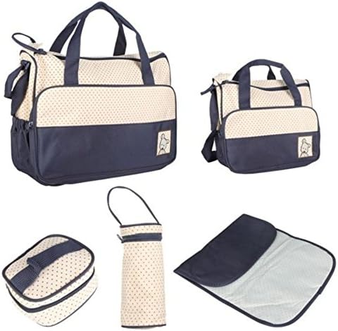 5pc/Set Baby Changing Diaper Nappy Mummy Mother Handbag multifunctional Bags Color Dark Blue