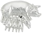 Sterling Silver 1 7/16 (36 mm) Pig Litter Brooch Pin