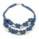 Blue Silk Rope Necklace