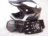 Youth Motocross ATV or Motorcycle Helmet Gloves and Goggles, Large