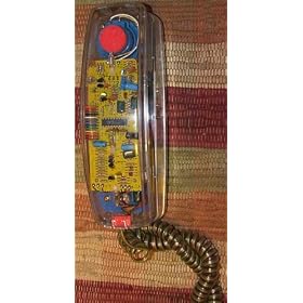 Retro Clear Slim Phone (see through) - See thru plastic with all componets showing novelty telephone by RadioShack