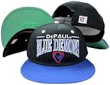 Depaul Blue Demons Black/Blue Snapback Adjustable Plastic Snap Back Hat / Cap