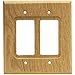 Brainerd 64654 Wood Square Double Decorator Wall Plate / Switch Plate / Cover, Medium Oak