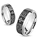 Jinique STR-0324 Stainless Steel Lord's Prayer Black IP Beveled Edge Ring