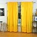 Yellow 84-inch Rod Pocket Sheer Sari Curtain Panel (India) - Pair