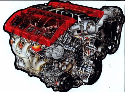 Corvette C6 Z06 7.0L LS7 Motor Cutaway Sign