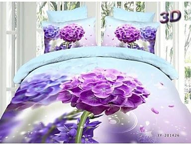 Duvet Cover Set,4 Piece 100% Cotton 3D Painting Bedding Sets Bedclothes Bed Linens Sheet Sets