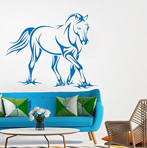 DecorRooms Wall Decal Horse Mane Animal Doodle Nature Vinyl Rural Sticker For Home Bedroom Decor