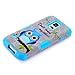 Galaxy S5 Case, S5 Case, Tradekmk(TM) 3-Piece In 1 Silicone Plastic Hybrid Bumper Case For Samsung Galaxy S5 [+Stylus+Screen Protector+Cleaning Cloth] [Cute Owl Pattern]-(Blue)