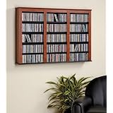 Triple Floating Wall Media Storage In Cherry And Black Finish by Prepac
