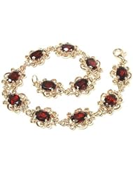 Peninsula Jewellery 9Ct Gold Ornate Garnet Bracelet