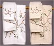 Fine Quality Gift Idea - 7pc. Cherry Blossom Trousseau Luxury Cotton Bath Towel Set - WHT or IVR