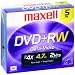MAXELL 634045 4.7 GB DVD+RW (5 PK WITH JEWEL CASES)