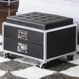LeClair Contemporary Black Metal Rolling Storage Chair - coaster 460288