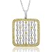 18k Two Tone Gold White and Yellow Diamond Square Pendant Necklace (G-GH, VS, 1.20 carat)