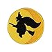 ID 0893 With On Broomstick Full Moon Patch Halloween Embroidered IronOn Applique