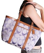 Coach Signature East West Gallery Handbag Bag Tote 13097 Lilac Doe