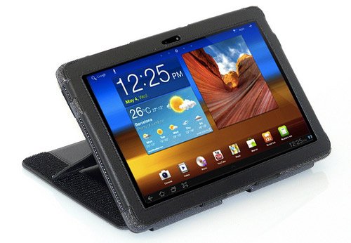 ZooGue Galaxy Tab 10.1 Genius Black Leather Case