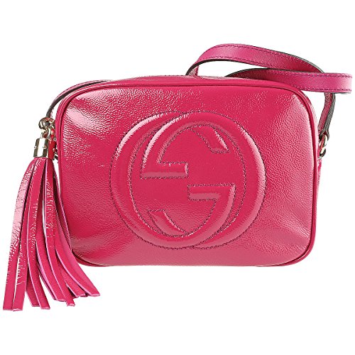 Gucci Soho Fuschia Pink Patent Leather Crossbody Bag 308364 shopswell
