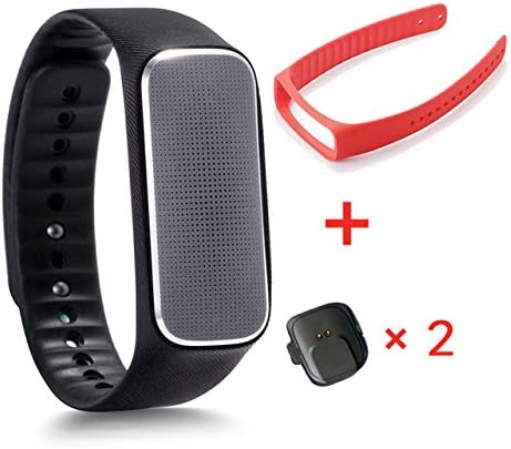 JiuChoi Bluetooth Smart Heart Rate Bracelet Watch IP54 Sport Continuous Heart Rate,Blood Pressure,Fitness Step Tracker,Sleep Functions Supports Smartphone Android 4.3 IOS 7.0 or Above(Black and Red)