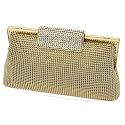 Whiting&Davis -- *Bubble Mesh Crystals 5727Clutch Gold 1 -- Handbags
