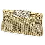 Whiting&Davis -- *Bubble Mesh Crystals 5727Clutch Gold 1 -- Handbags