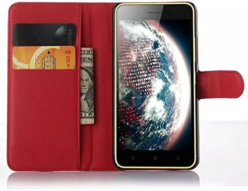 Hicos Premium PU Protective Leather Case for lenovo S60 S60T-Red