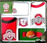 Ohio State Buckeyes Home and Away Creeper Gift Set with Pacifier, Rattle, and Cap