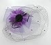 Women's Fascinator Clip Veil Cocktail Tea Party Church Hat Bridal Headpiece Purple